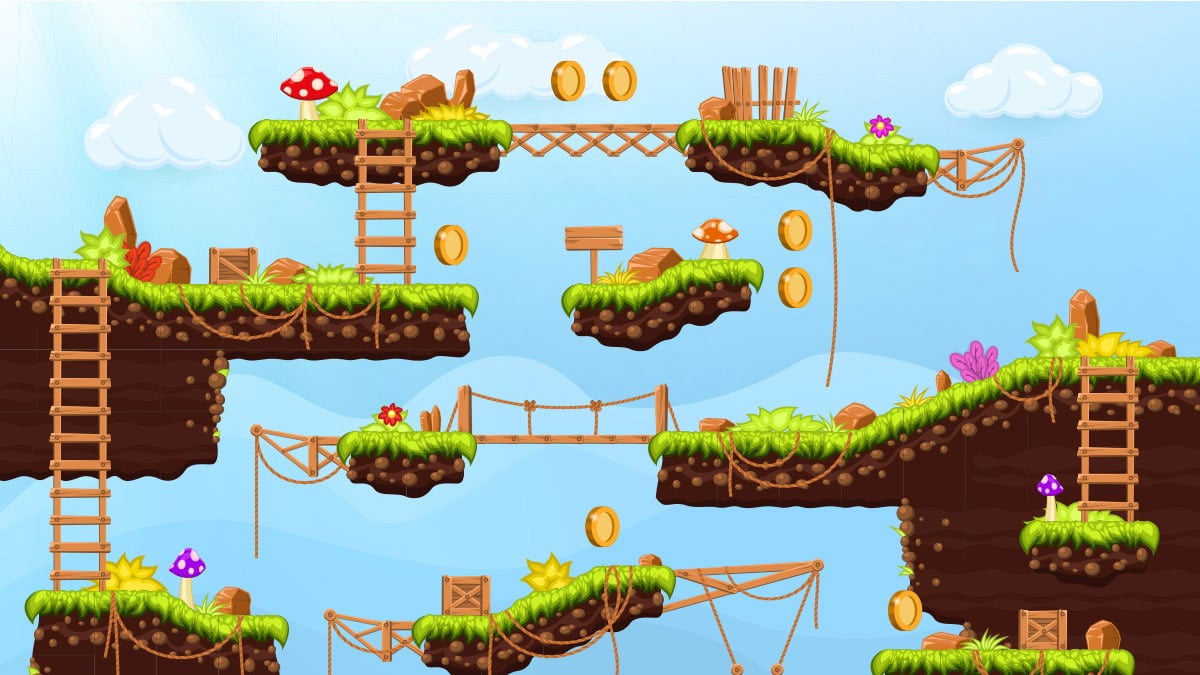 Platformer game with 3 levels by Tunde Jr - game design project